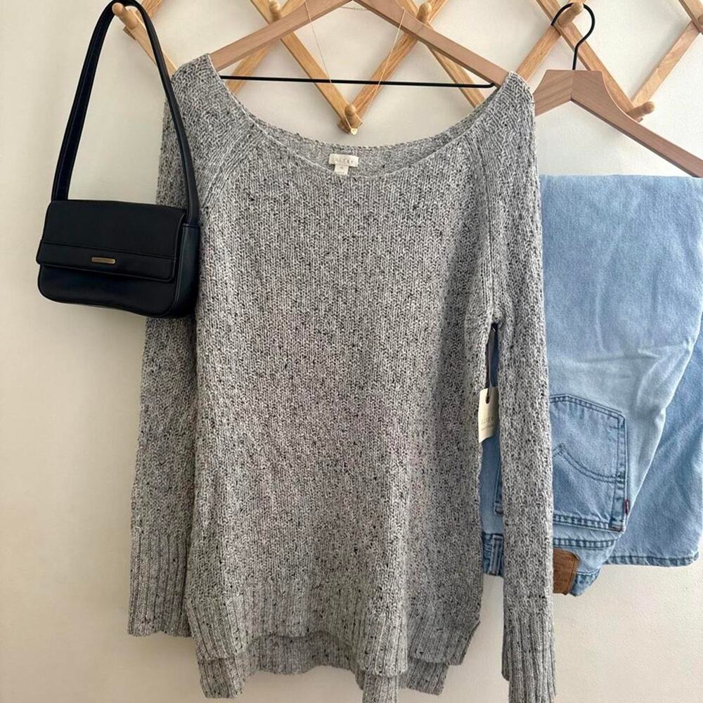 Hinge marled gray knit sweater relaxed fit